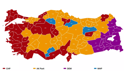 Yerel seçimin 2'nci haritası!