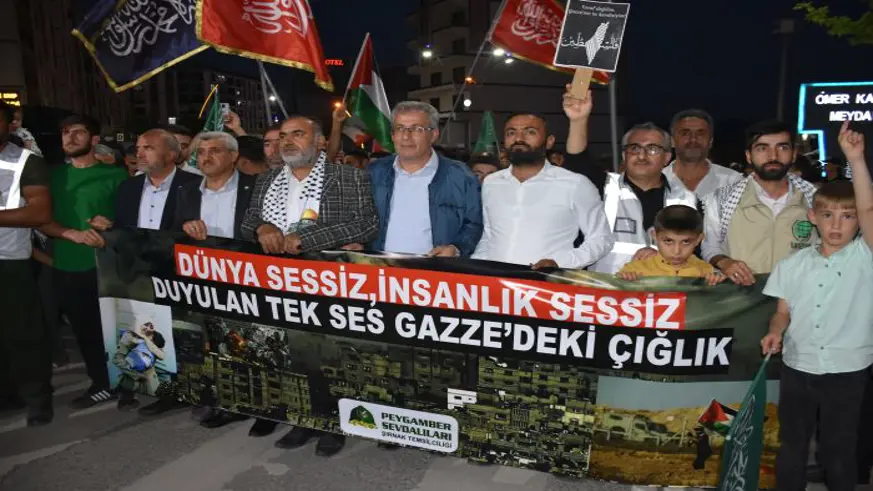 Şırnak'ta Filistin'e destek için yürüyüşü yapıldı