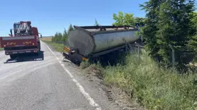 Kulu’da kontrolden çıkan tır şarampole indi