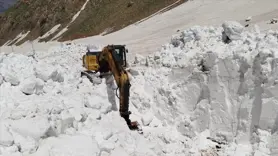 Hakkari'de ekiplerin karla mücadelesi sürüyor