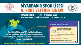 Diyarbakır'da Spor Lisesi giriş sınavının tarihi netleşti