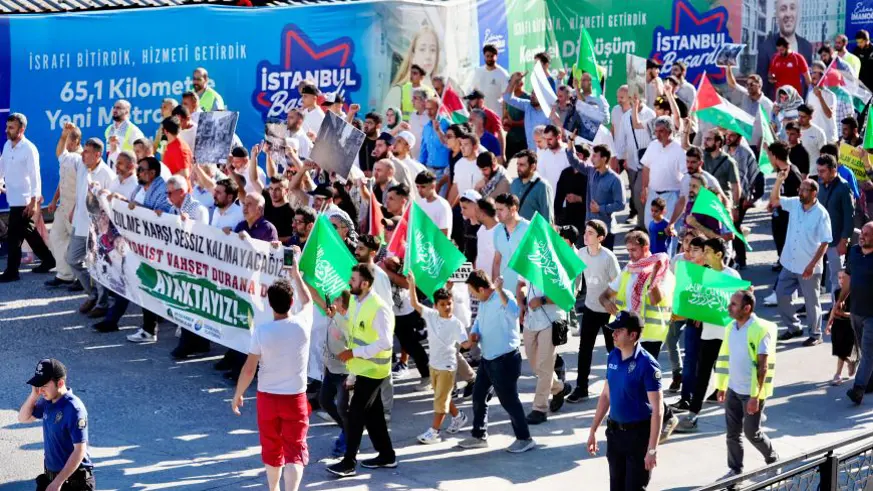 İsrail'in Gazze'ye yönelik saldırıları Fatih'te protesto edildi