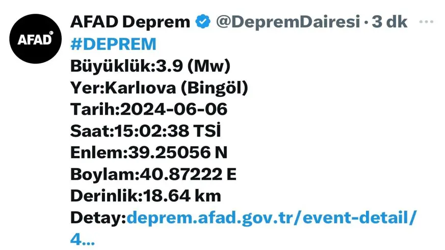 Bingöl'de korkutan deprem