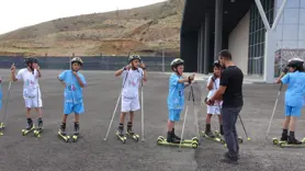 Bitlis'te tekerlekli kayak sporcuları kış hazırlıklarını sürdürüyor