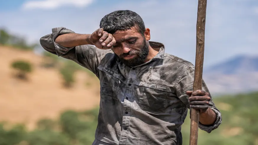 Kömür işçileri Diyarbakır'da hem havanın hem ateşin sıcaklığıyla mücadele ediyor