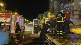 Diyarbakır’da park halindeki çekici yandı