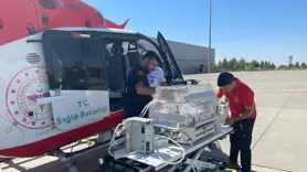 Ambulans helikopter 3 günlük bebek için havalandı