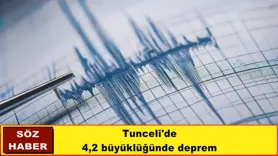  Tunceli'de  4,2 büyüklüğünde deprem
