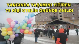  Yangında yaşamını yitiren 78 kişi otelin önünde anıldı