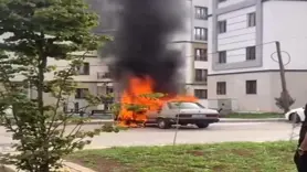 Otomobil alev topuna döndü