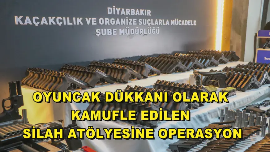  Oyuncak dükkanı olarak kamufle edilen silah atölyesine operasyon