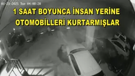 1 saat boyunca insan yerine otomobilleri kurtarmışlar