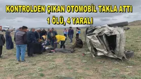 Kontrolden çıkan otomobil takla attı