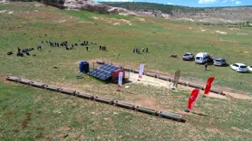 Hayvanların otlatıldığı meralar güneş enerjisiyle suya kavuşturuluyor