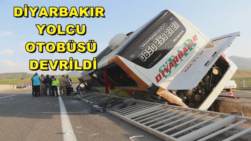 Diyarbakır yolcu otobüsü devrildi
