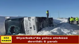 Diyarbakır’da yolcu otobüsü  devrildi